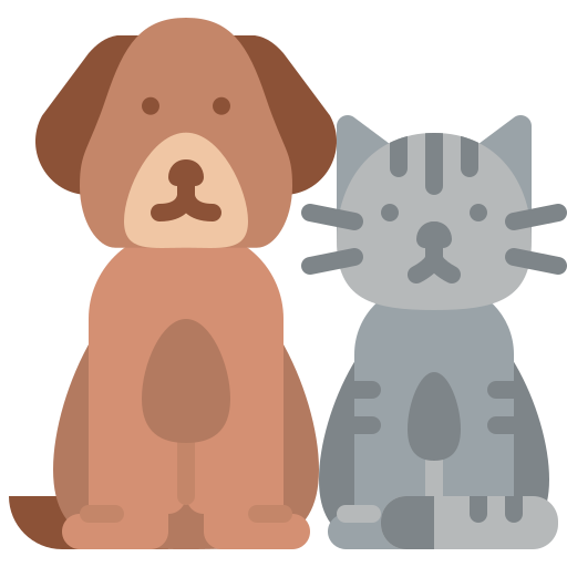 ícone de dois cachorros olhando para frente